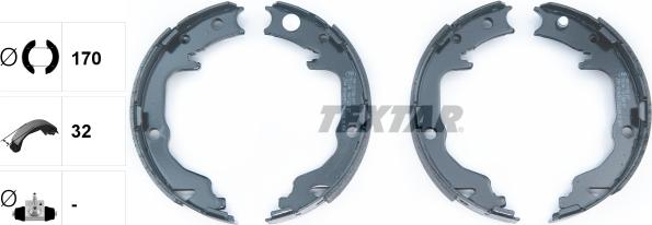 Textar 91073400 - Brake Shoe Set, parking brake parts5.com