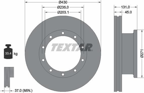 Textar 93086800 - Тормозной диск parts5.com