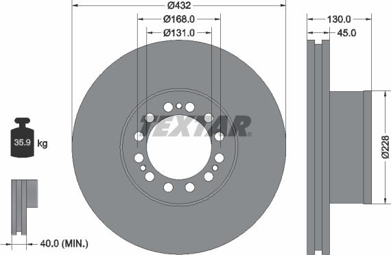 Textar 93087200 - Тормозной диск parts5.com