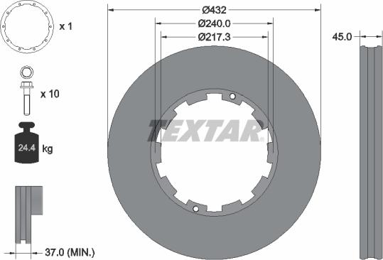 Textar 93145611 - Тормозной диск parts5.com