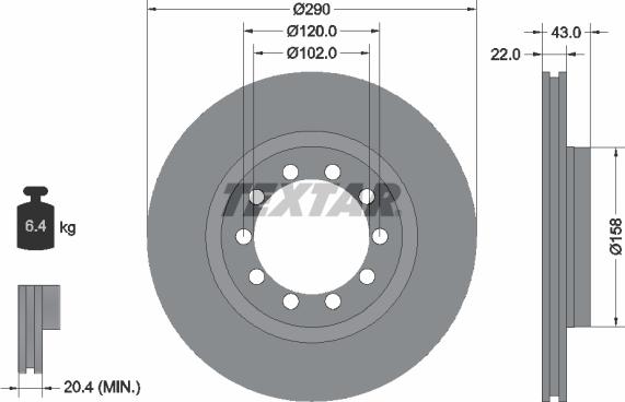 Textar 93117400 - Тормозной диск parts5.com