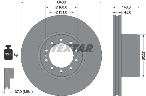 Textar 93186700 - Тормозной диск parts5.com