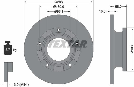 Textar 93260703 - Тормозной диск parts5.com