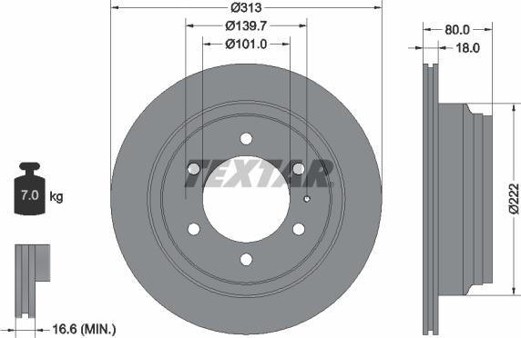 Textar 92091600 - Тормозной диск parts5.com