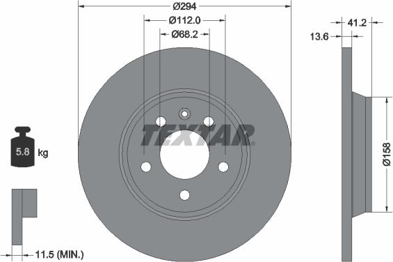 Textar 92098103 - Тормозной диск parts5.com