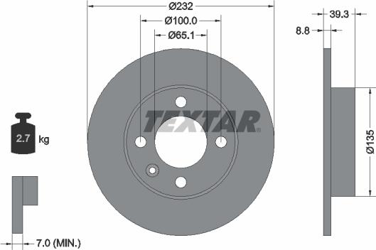 Textar 92098203 - Тормозной диск parts5.com