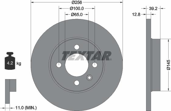 Textar 92041703 - Тормозной диск parts5.com