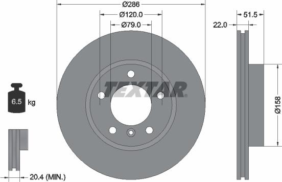 Textar 92055605 - Тормозной диск parts5.com