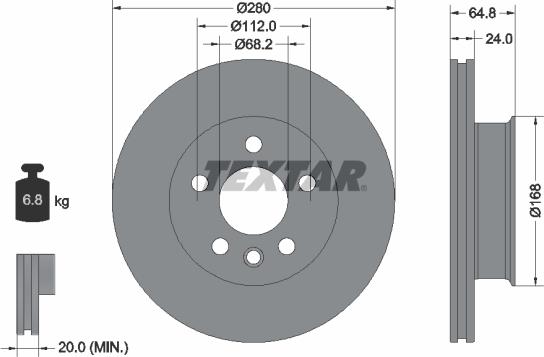 Textar 92056000 - Тормозной диск parts5.com