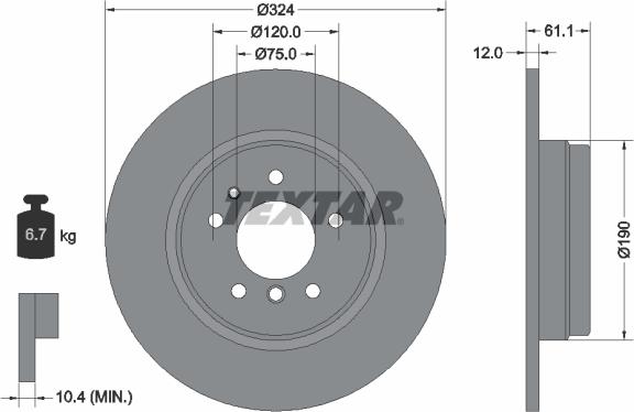 Textar 92058400 - Тормозной диск parts5.com