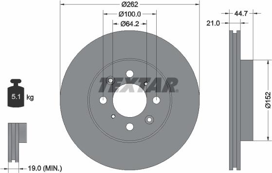 Textar 92060903 - Тормозной диск parts5.com