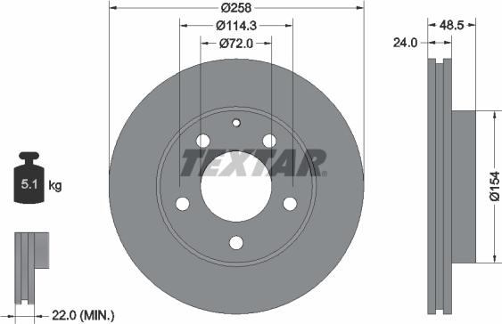 Textar 92062000 - Тормозной диск parts5.com