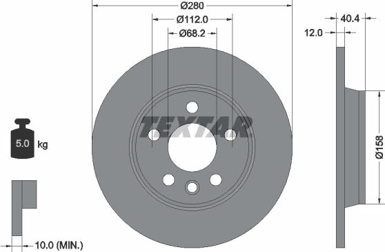 Textar 92083903 - Тормозной диск parts5.com