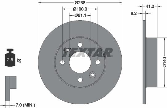 Textar 92036003 - Тормозной диск parts5.com