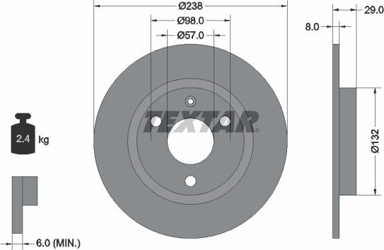 Textar 92038500 - Тормозной диск parts5.com