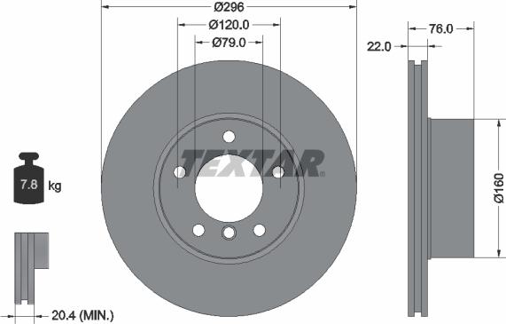 Textar 92075005 - Тормозной диск parts5.com