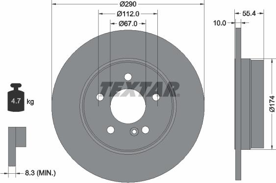 Textar 92072703 - Тормозной диск parts5.com