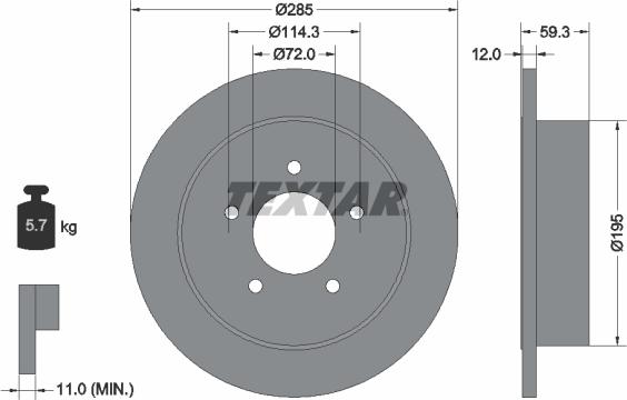 Textar 92194003 - Тормозной диск parts5.com