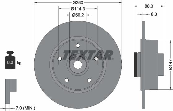 Textar 92196003 - Тормозной диск parts5.com