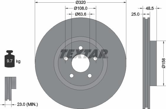 Textar 92149105 - Тормозной диск parts5.com