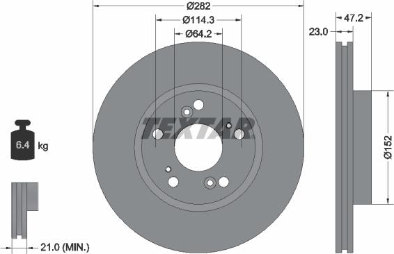 Textar 92144403 - Тормозной диск parts5.com