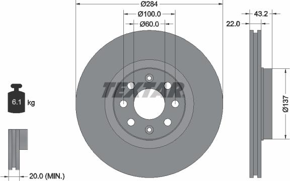 Textar 92145803 - Тормозной диск parts5.com