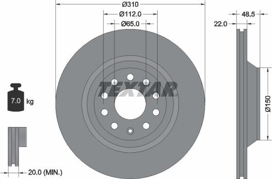 Textar 92140703 - Тормозной диск parts5.com