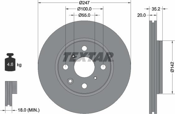 Textar 92141903 - Тормозной диск parts5.com