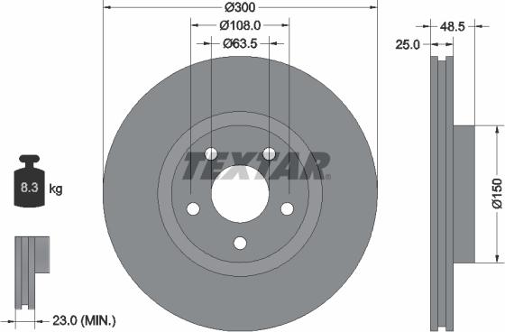 Textar 92141305 - Тормозной диск parts5.com