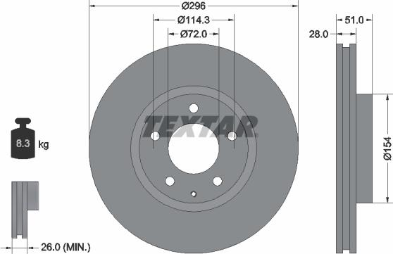 Textar 92148100 - Тормозной диск parts5.com