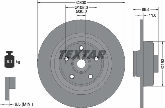 Textar 92159803 - Тормозной диск parts5.com