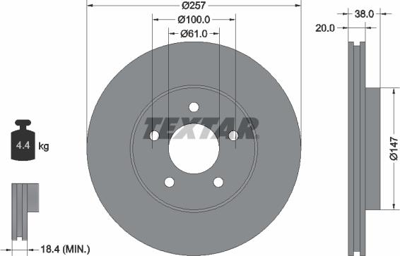 Textar 92152403 - Тормозной диск parts5.com