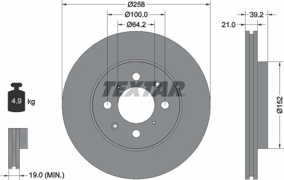 Textar 92165903 - Тормозной диск parts5.com