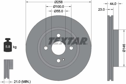 Textar 92166803 - Тормозной диск parts5.com