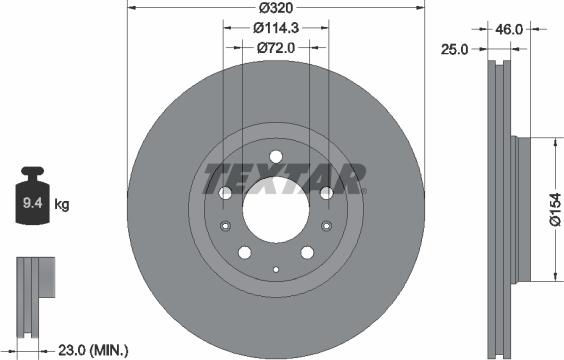 Textar 92166300 - Тормозной диск parts5.com