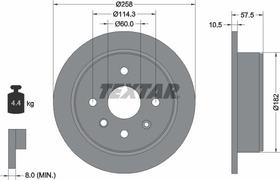 Textar 92163003 - Тормозной диск parts5.com