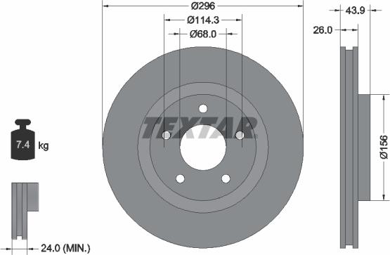 Textar 92167405 - Тормозной диск parts5.com