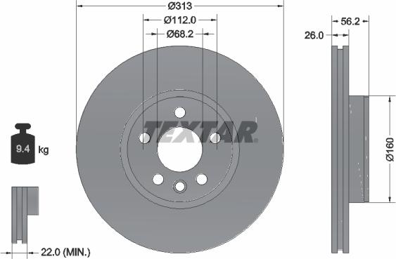 Textar 92109905 - Тормозной диск parts5.com