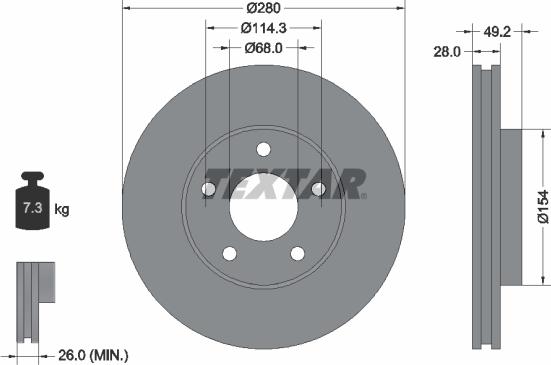 Textar 92109403 - Тормозной диск parts5.com