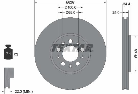 Textar 92106605 - Тормозной диск parts5.com