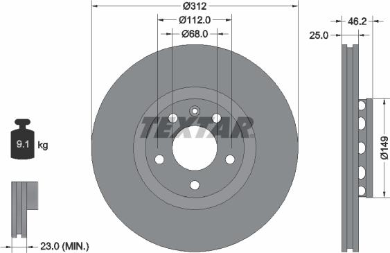 Textar 92106105 - Тормозной диск parts5.com