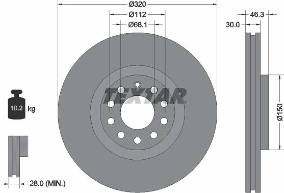 Textar 92106705 - Тормозной диск parts5.com