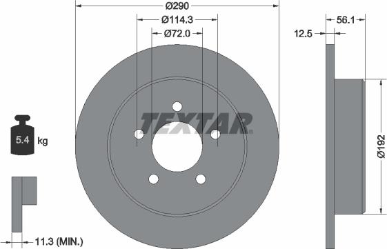 Textar 92108400 - Тормозной диск parts5.com