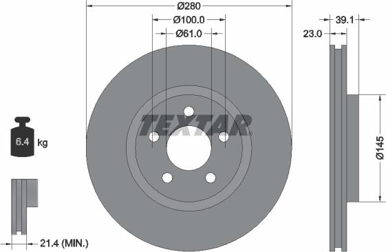 Textar 92108505 - Тормозной диск parts5.com
