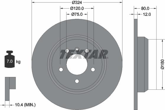 Textar 92107403 - Тормозной диск parts5.com