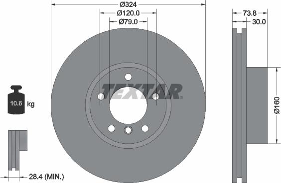 Textar 92107105 - Тормозной диск parts5.com