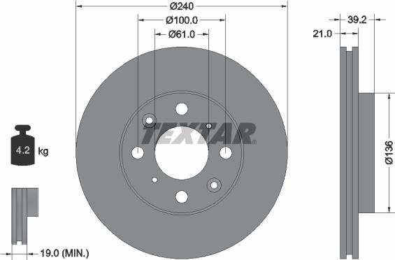 Textar 92110300 - Тормозной диск parts5.com