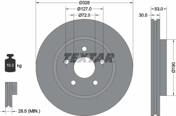 Textar 92184503 - Тормозной диск parts5.com