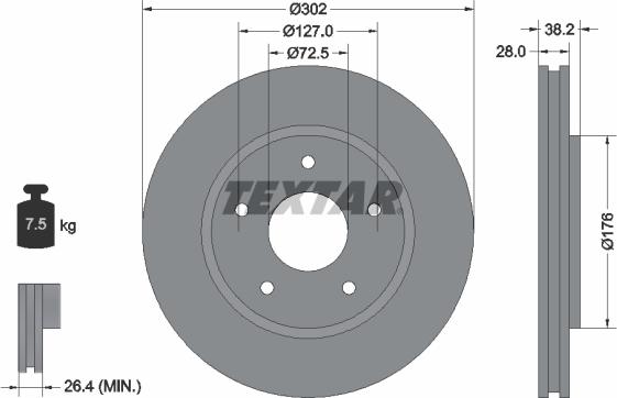 Textar 92181503 - Тормозной диск parts5.com