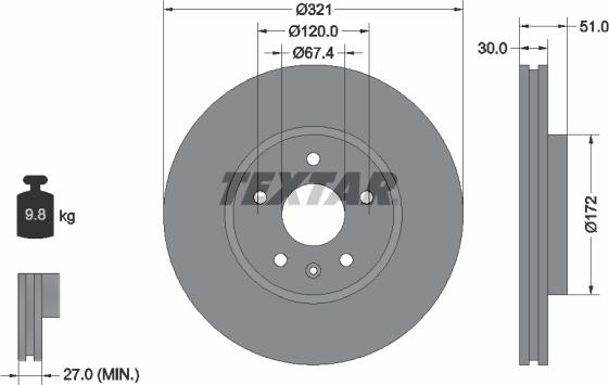 Textar 92187005 - Тормозной диск parts5.com